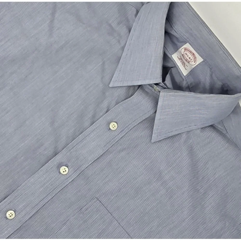 Brooks Brothers Dress‎ Shirt Mens 16.5 - 4/5 Blue Oxford Non Iron Long Sleeve